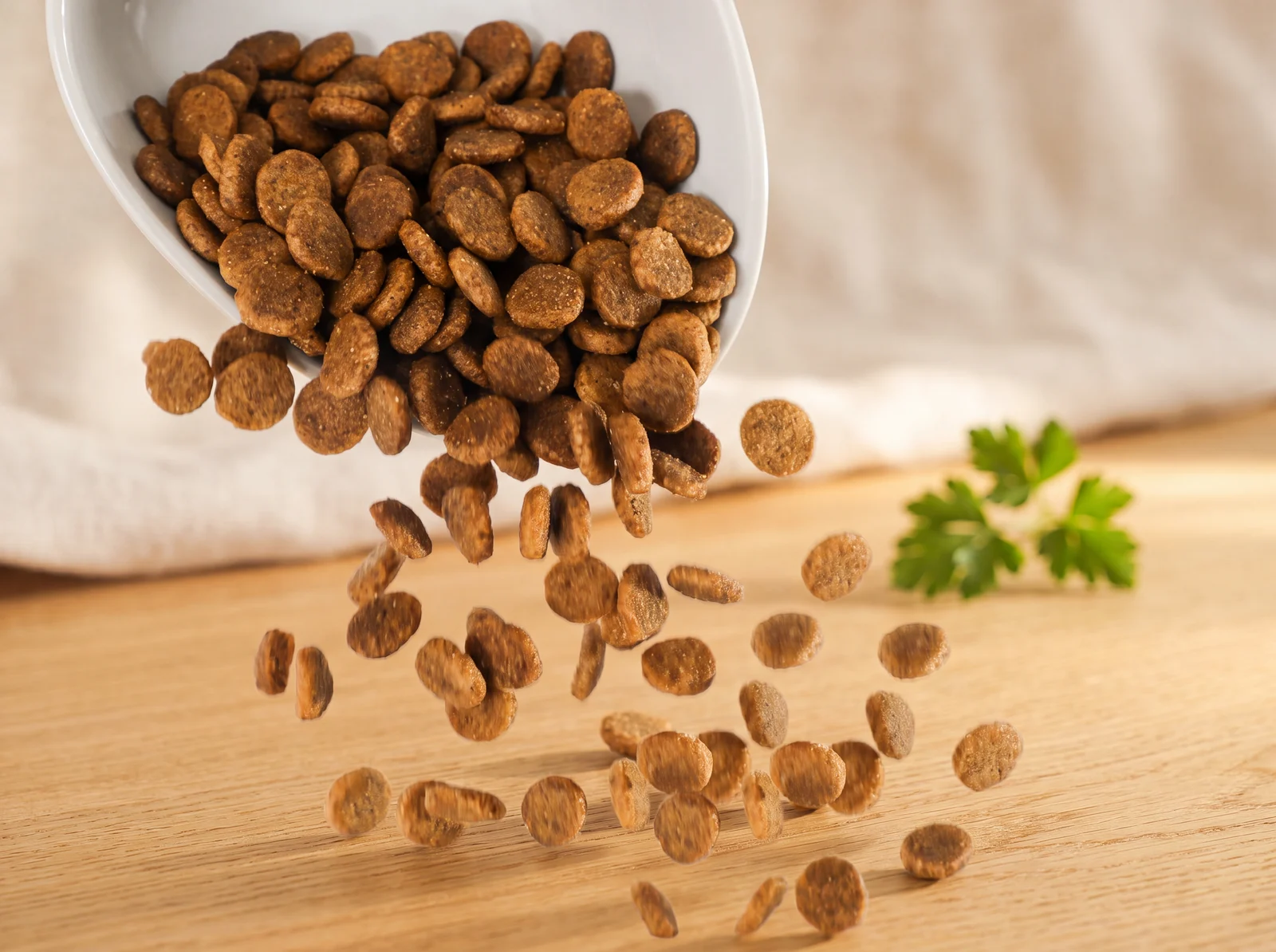 All Life Stage dog food kibble pouring into a bowl