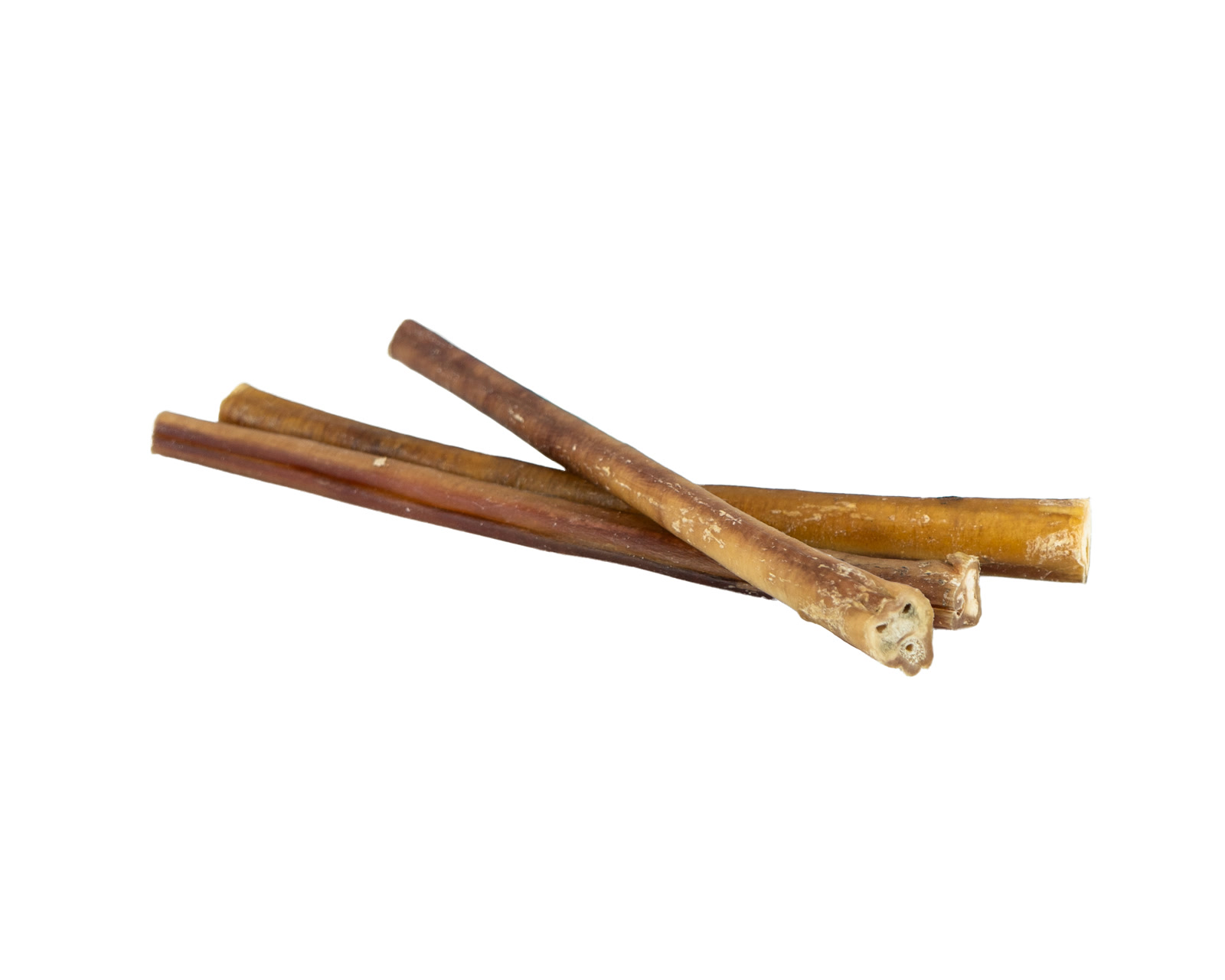 12-inch low odor bully sticks on a white background